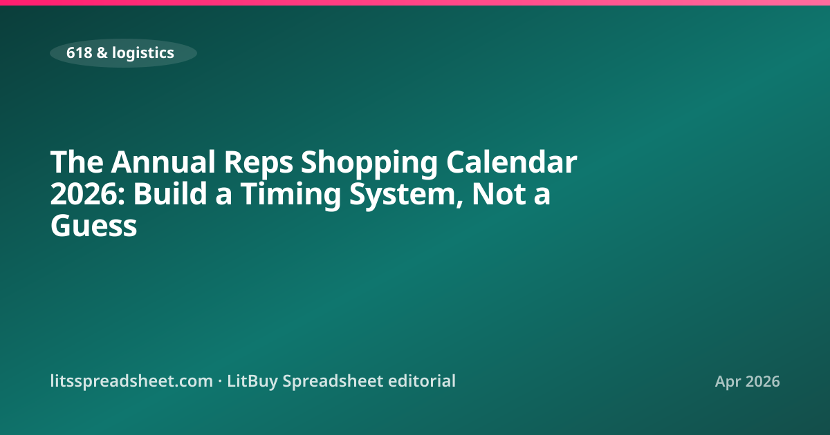 The Annual Reps Shopping Calendar 2026: Build a Timing System, Not a Guess — LitBuy Spreadsheet