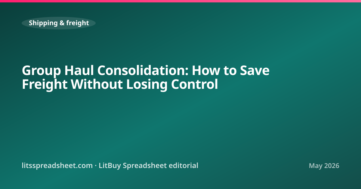 Group Haul Consolidation: How to Save Freight Without Losing Control — LitBuy Spreadsheet