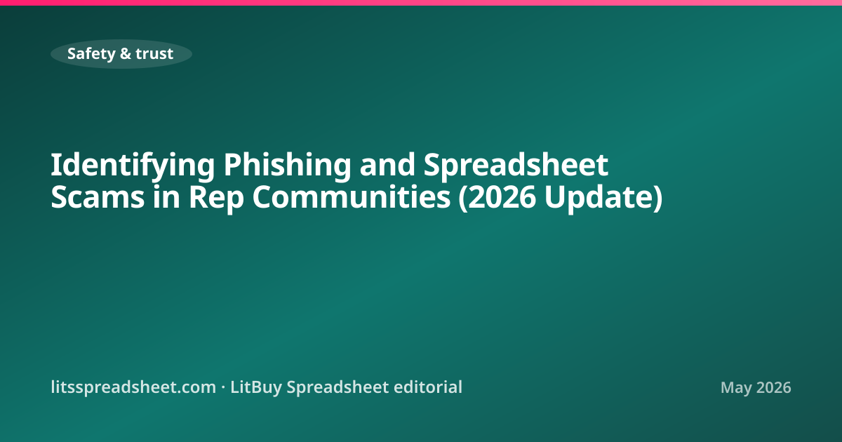 Identifying Phishing and Spreadsheet Scams in Rep Communities (2026 Update) — LitBuy Spreadsheet