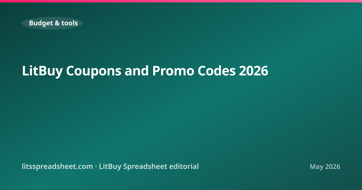 LitBuy Coupons and Promo Codes 2026 — LitBuy Spreadsheet