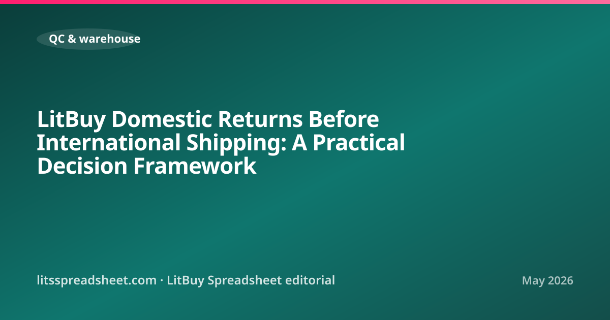 LitBuy Domestic Returns Before International Shipping: A Practical Decision Framework — LitBuy Spreadsheet