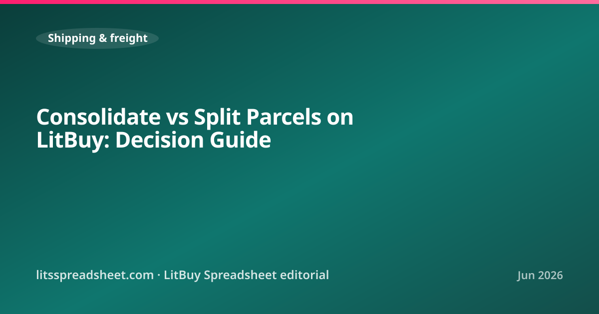 Consolidate vs Split Parcels on LitBuy: Decision Guide — LitBuy Spreadsheet