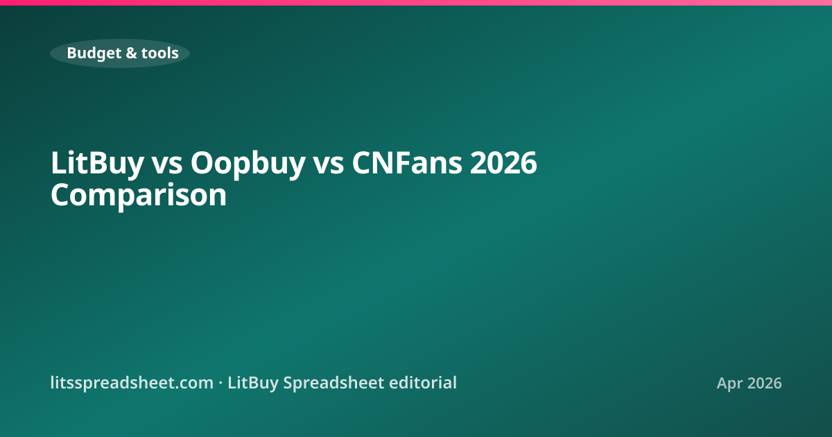 LitBuy vs Oopbuy vs CNFans 2026 Comparison — LitBuy Spreadsheet