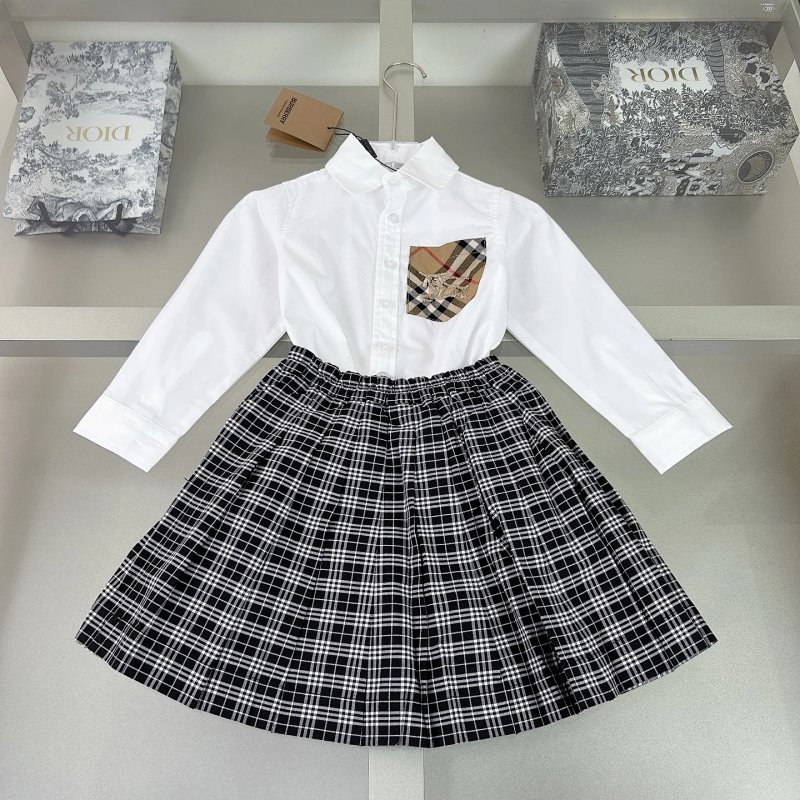 Burberry x Dior Collaboration Shirt and Skirt Set White Black Plaid — LitBuy Spreadsheet Sets pick