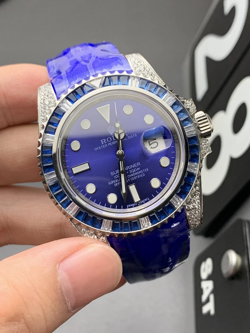 Rolex Submariner Blue Dial with Sapphire and Diamond Bezel Mechanical Watch Watches — LitBuy Spreadsheet Watches pick