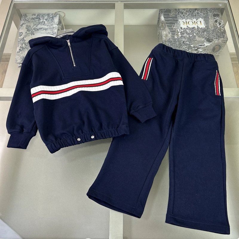 Dior Navy Blue Stripe Hoodie and Sweatpants Set — LitBuy Spreadsheet Sets pick