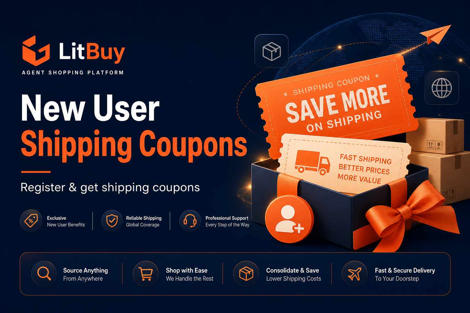 LitBuy Spreadsheet — new user shipping coupons · homepage promo banner
