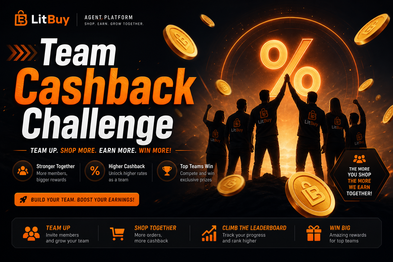 LitBuy Spreadsheet — Team Cashback Challenge · homepage promo banner